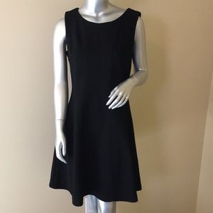 JUST TAYLOR | Fit And Flare Solid Black Sleeveless Dress